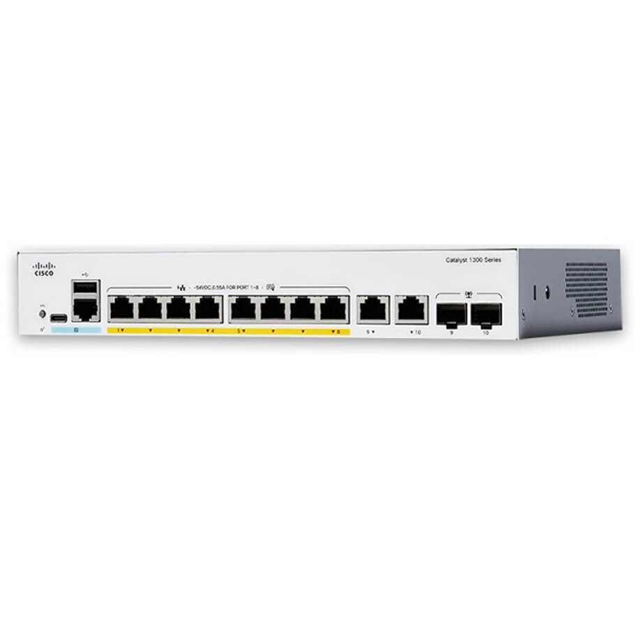 8-Port GE + 2 Combo Uplink Switch Cisco C1300-8T-E-2G